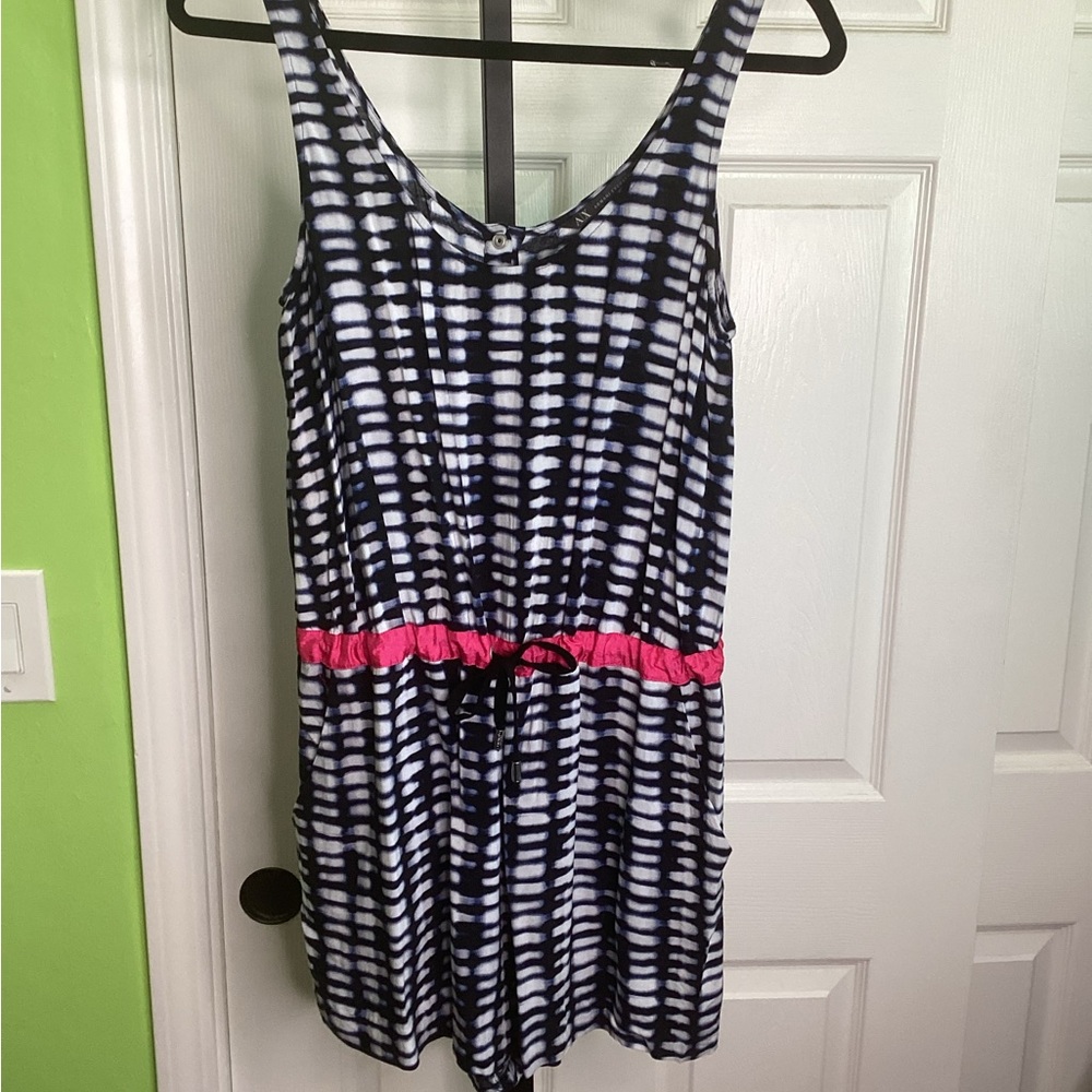 Armani Exchange Monochrome Tie-Dye Romper, size 8